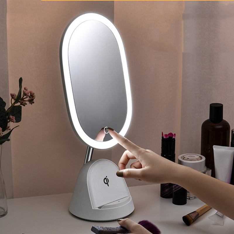 Multifunctional Fashion Makeup Mirror Table Lamp Desktop Creativity - Balochistan LLC  Product information: Power supply mode: socket power supply Light color: white, black Voltage: 220V Overall size: 12.2*12.8 * 43.9cm Size: Packing list: Makeup mirror x1 Product Image: