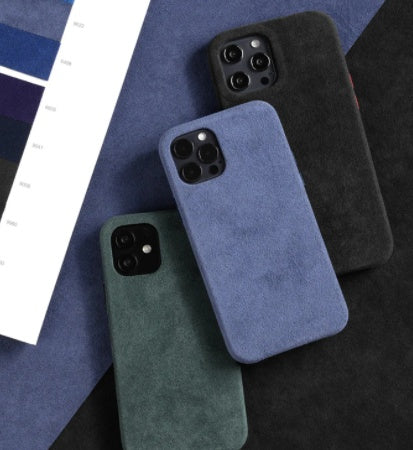 Handmate Case Suede Phone Case - Balochistan LLC  Specification: Surface: Alcantara fabric Middle: PC Interior: Alcantara fabric Button: Gold Note: Compatible with Apple, not Apple products Package Content: 1 x phone case