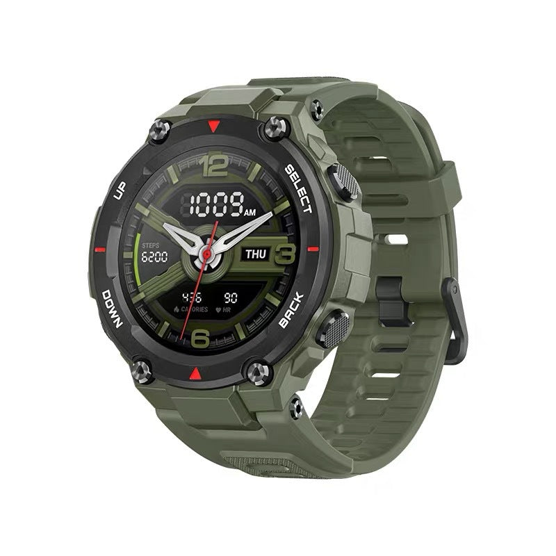 Outdoor sports smart watch - Balochistan LLC  Model Amazfit T-Rex Additional features: step counting, smart reminders, information push, exercise tracking, sleep analysis Color Rock black, army green, gun gray, khaki, camouflage, rock black