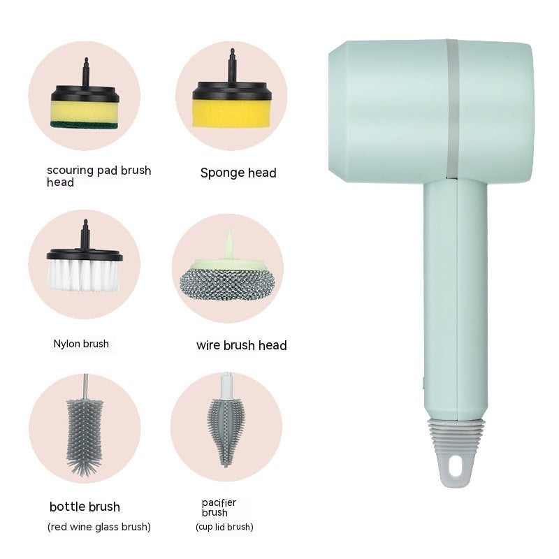 Electric Cleaning Brush Dishwashing Brush Automatic Wireless USB Rechargeable Professional Kitchen Bathtub Tile Cleaning Brushes - Balochistan LLC 