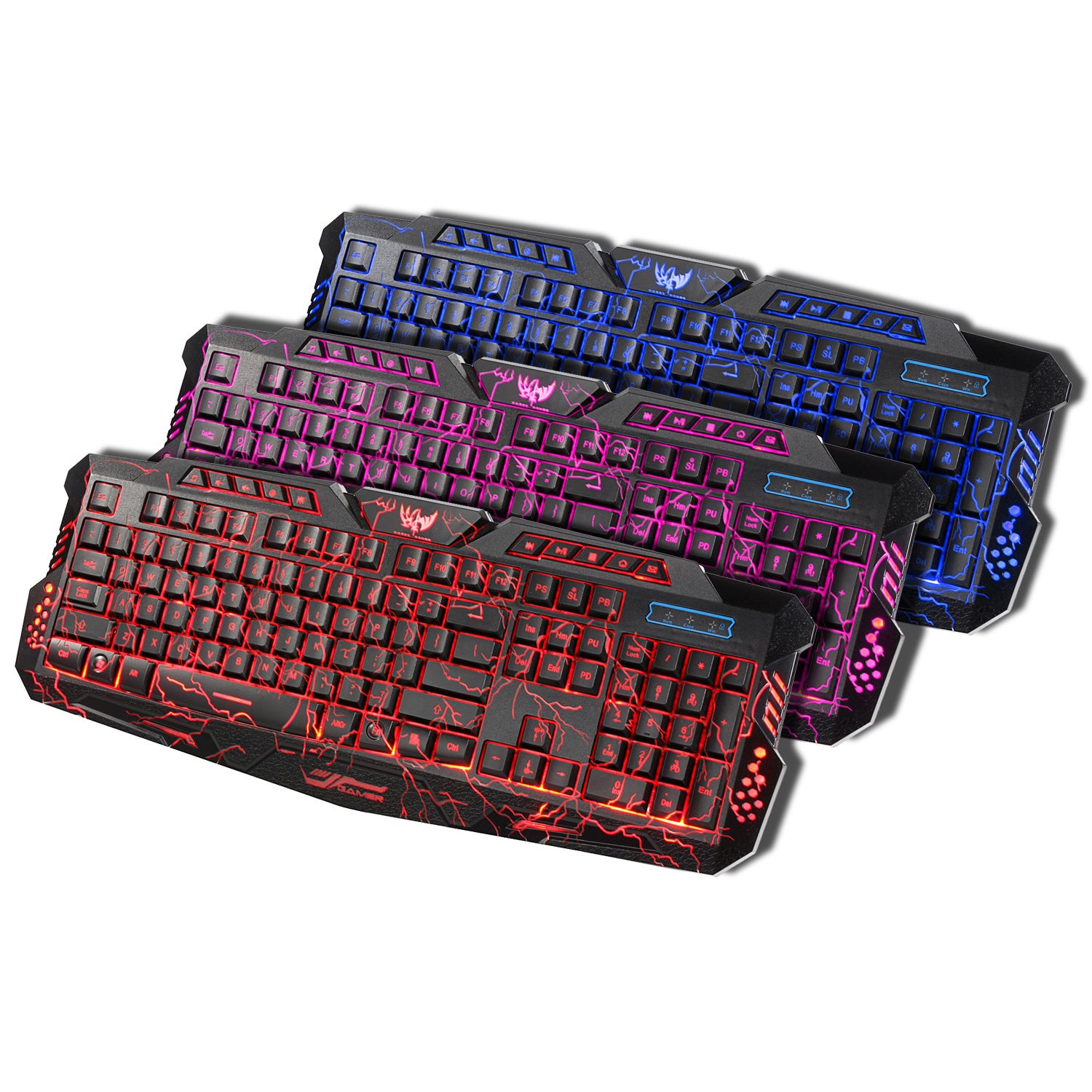 Backlit game crack keyboard