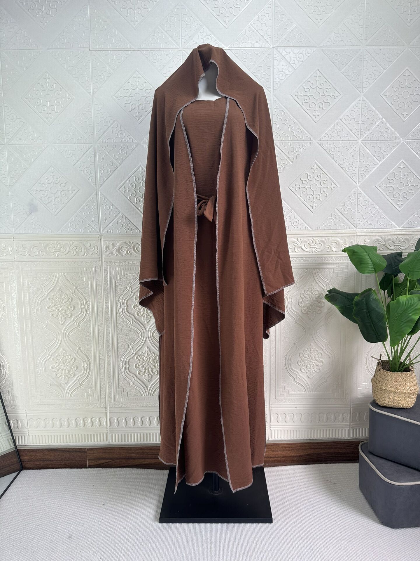 Women's Dubai Turkey Cardigan With Inner Wear Dress