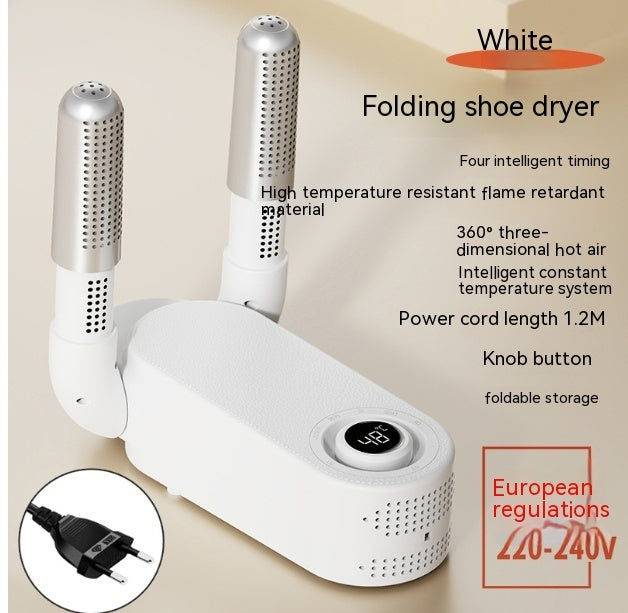 Shoe Warmer Deodorizer Sterilization And Dryer - Balochistan LLC  Product information: Specifications: temperature digital display, foldable Rated Voltage: 220 Rated Power: 180 Rated frequency: 180 Power supply: European standard, American Standard, British Standard Packing list: 1pc×Shoe Dryer Product Image: