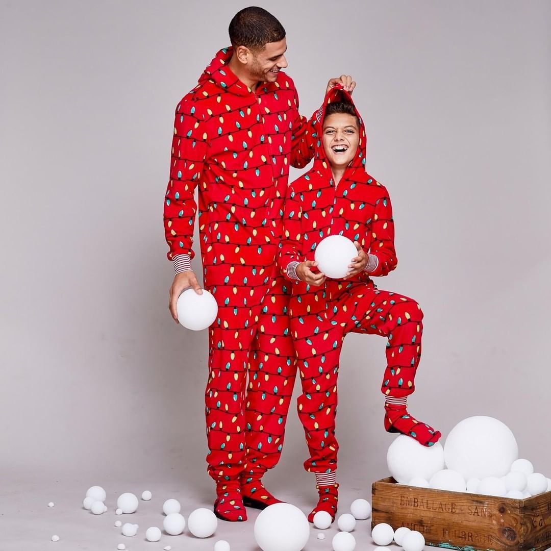 Printed Christmas Clothes One-piece Pajamas Home Wear Parent-child Outfit