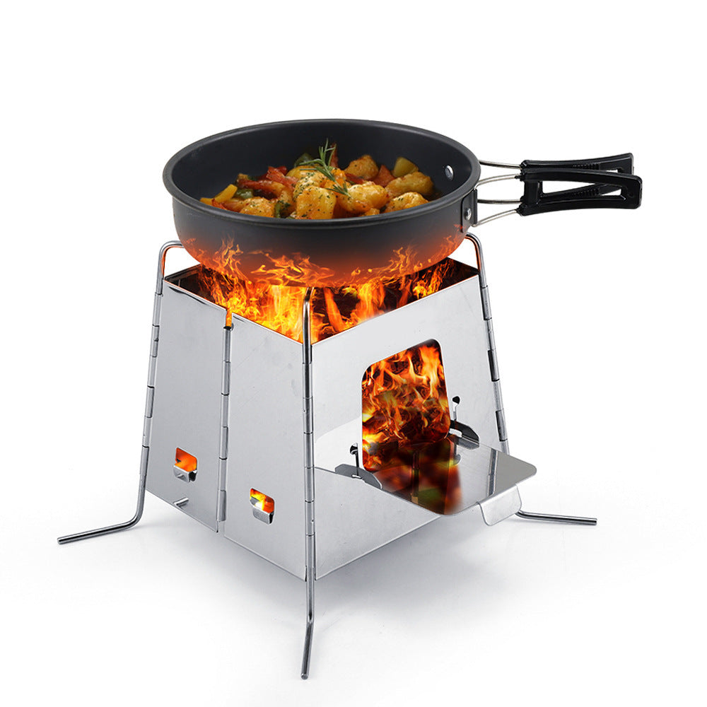 Convenient Outdoor Camping Wood Stove Burning Station - Balochistan LLC  Product Information: Grill/pan specification: 21.5*21cm Applicable number: 1-2 people Stove category: multi-fuel stove Furnace structure: split type Applicable environment: ordinary outdoor environment Packing list Wood stove*1