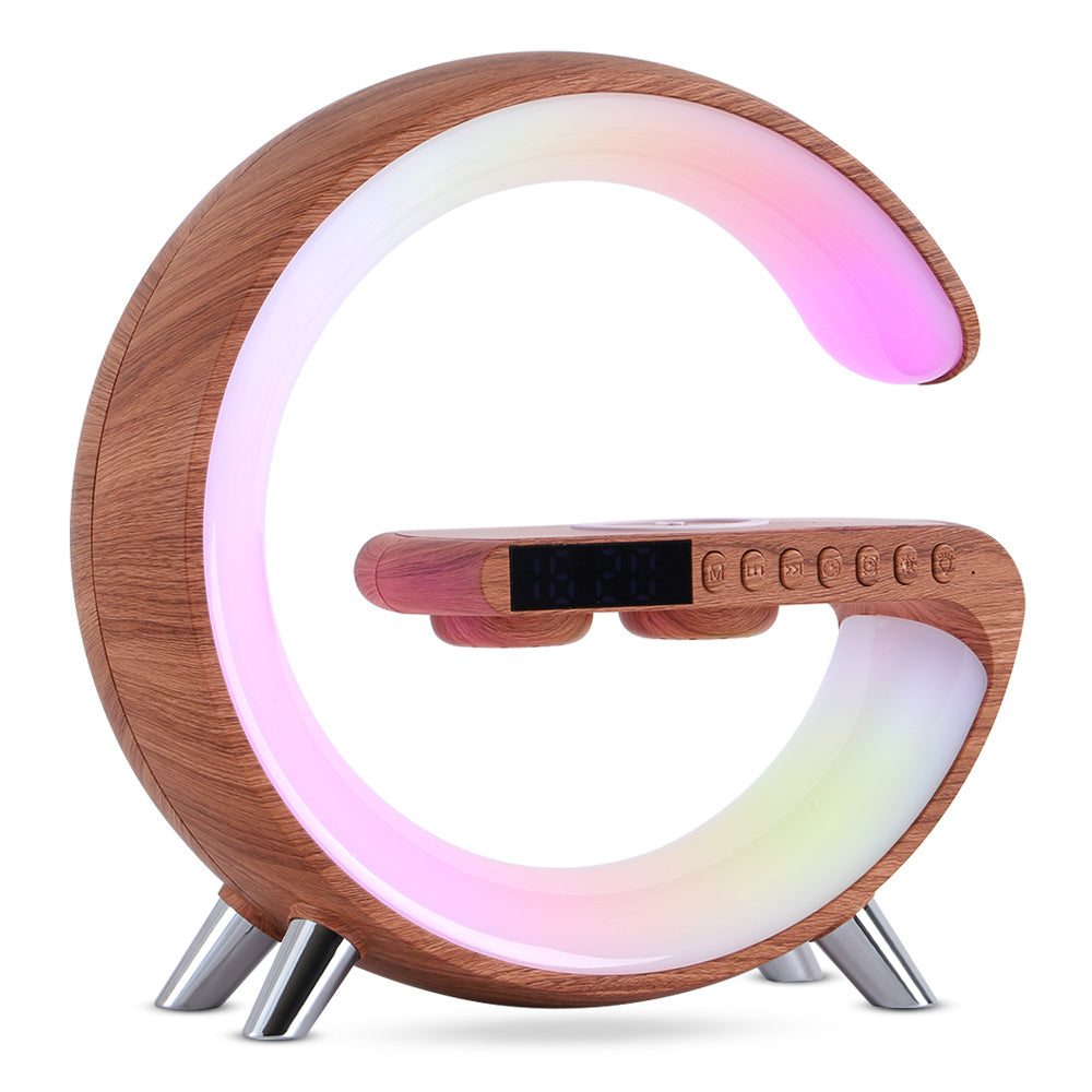 New Intelligent G Shaped LED Lamp Bluetooth Speake Wireless Charger Atmosphere Lamp App Control For Bedroom Home Decor - Balochistan LLC 