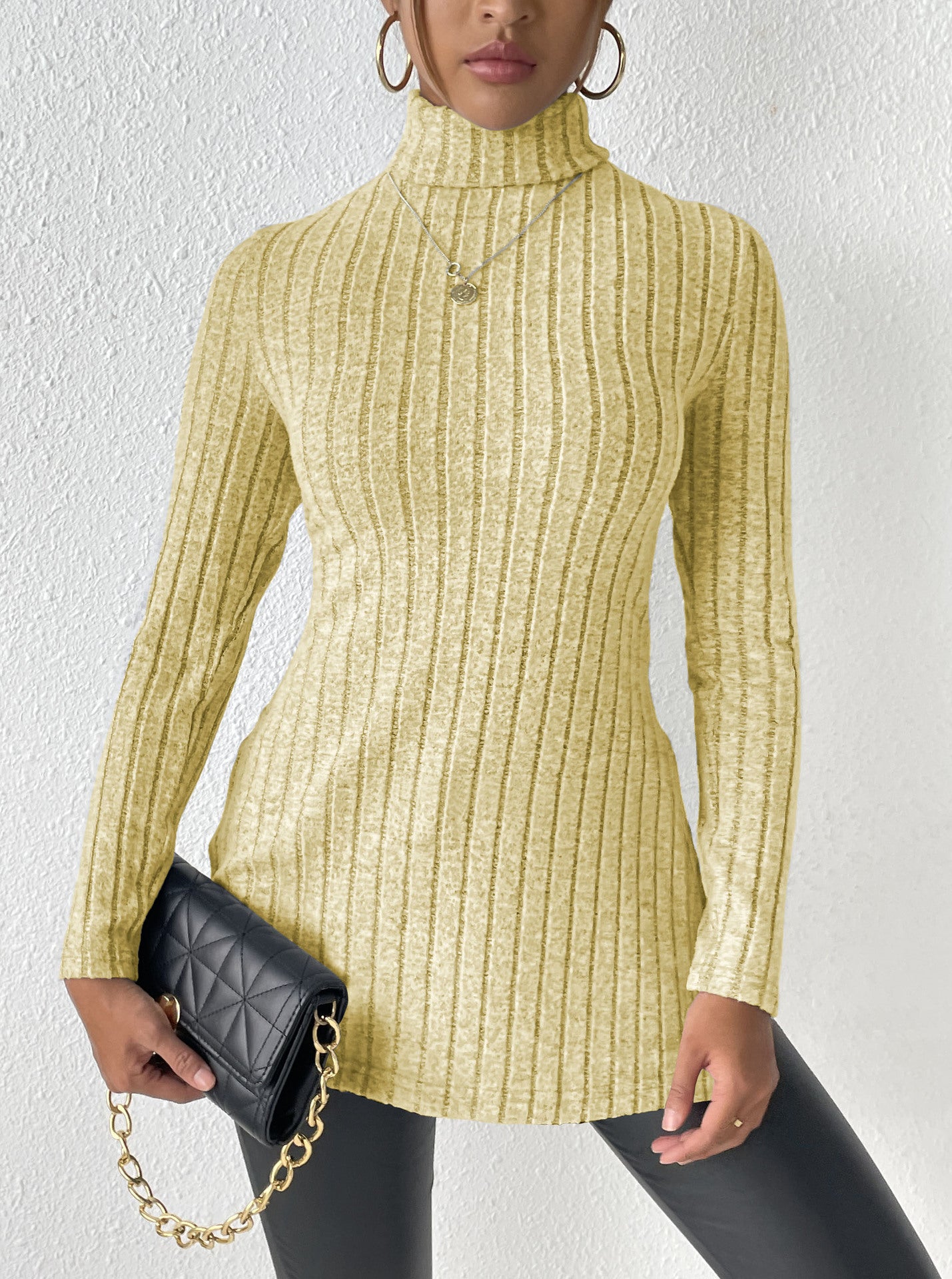 Women's Turtleneck Pullover Clothing Sweater