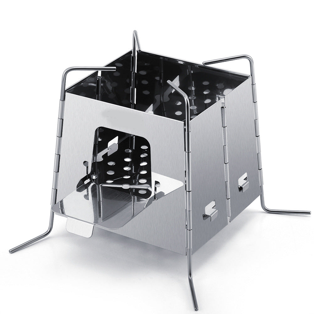 Convenient Outdoor Camping Wood Stove Burning Station - Balochistan LLC  Product Information: Grill/pan specification: 21.5*21cm Applicable number: 1-2 people Stove category: multi-fuel stove Furnace structure: split type Applicable environment: ordinary outdoor environment Packing list Wood stove*1