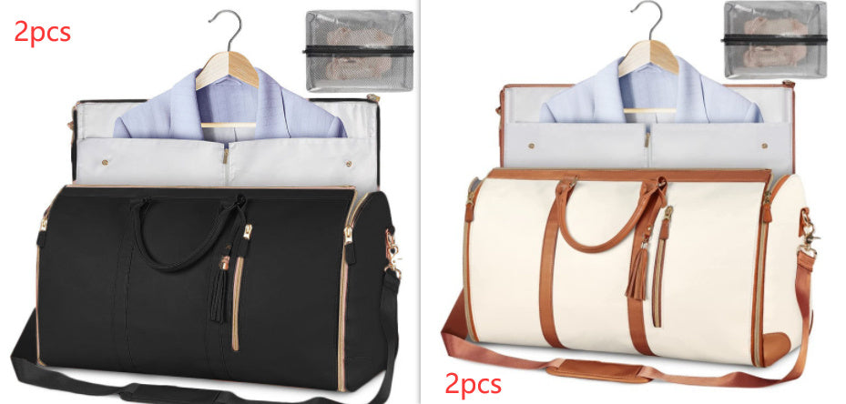 Large Capacity Travel Duffle Bag Women's Handbag Folding Suit Bag Waterproof Clothes Totes - Balochistan LLC 