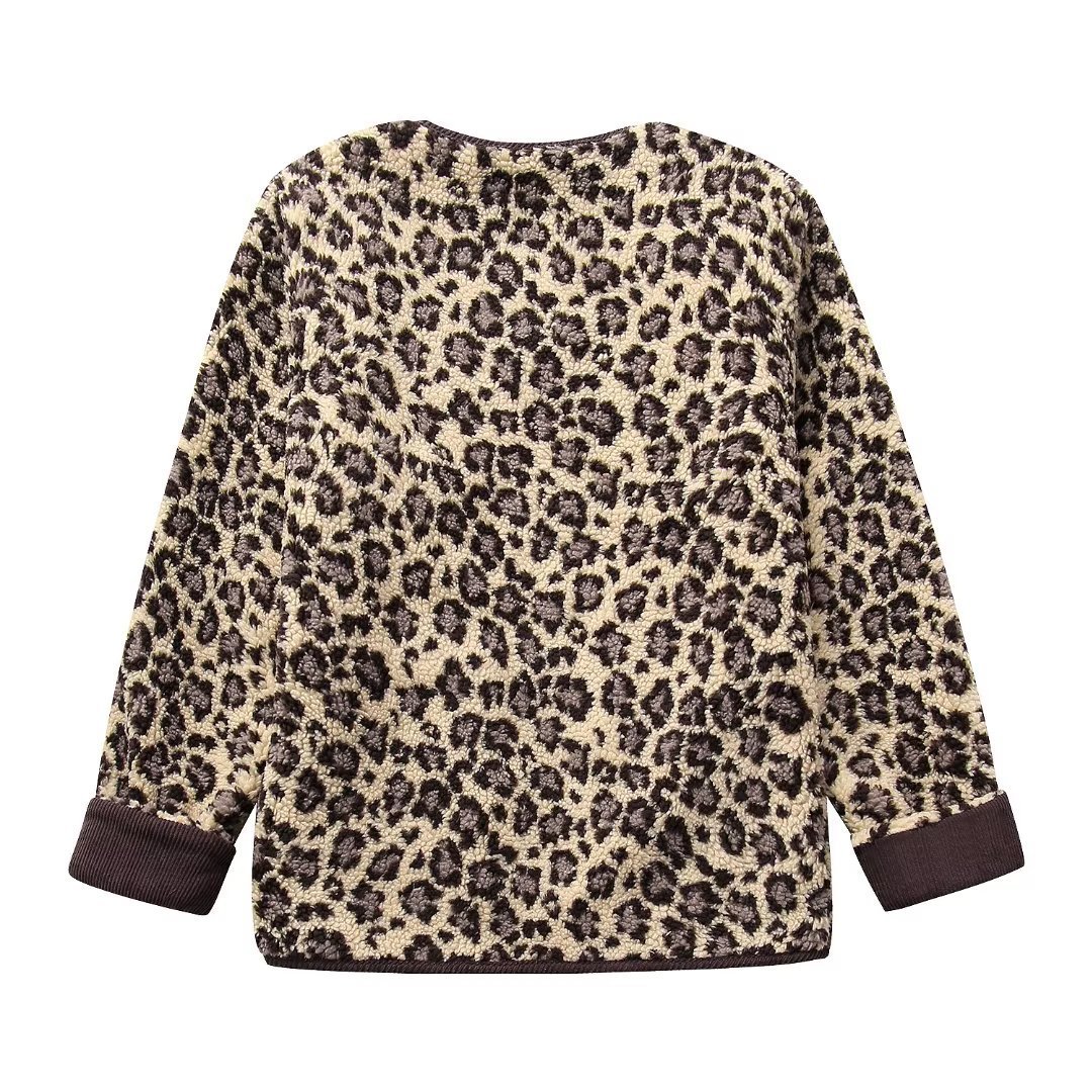 Women's Winter Leopard Print Casual Loose Jacket - Balochistan LLC 