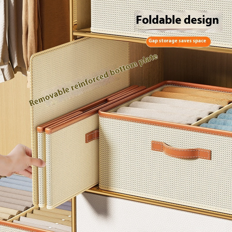 Clothes Storage Box Foldable Underwear Storage Box - Balochistan LLC  Product information: Color: beige, gray, partition beige, partition Gray Product features: foldable, no cover, stackable, with grid Scope of Application: underwear, socks, sweater, wide range, bra, clothing Material: fabric Function: Organization Size: 50*40 * 20cm, Packing list: 1* Storage Box Product Image: