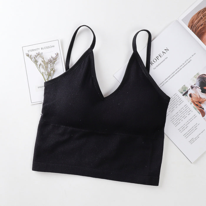 Sports tube top bra Beautiful back bra - Balochistan LLC  [Name]: Sports vest [Shoulder strap]: Fixed shoulder strap [Size]: One size (80-135 kg) Fabric: nylon [Chest pad]: Removable chest pad