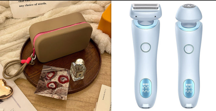 2 In 1 Hair Removal Epilator USB Rechargeable Trimmer Women Body Razor Face Leg Armpit Bikini Hand Pubic Shaver Hair Remover - Balochistan LLC 