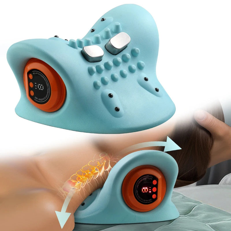 Neck Massager Adults Cervical Spine Relief Traction Portable Neck Head Acupuncture Point Massage Pillow - Balochistan LLC 