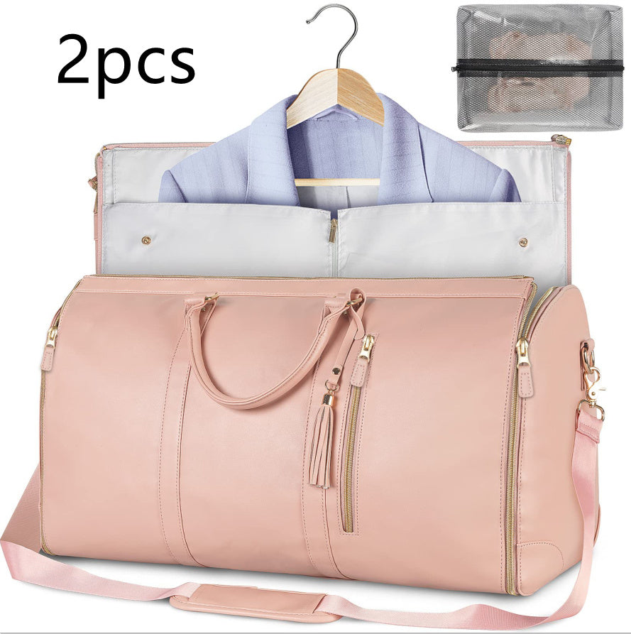 Large Capacity Travel Duffle Bag Women's Handbag Folding Suit Bag Waterproof Clothes Totes - Balochistan LLC 