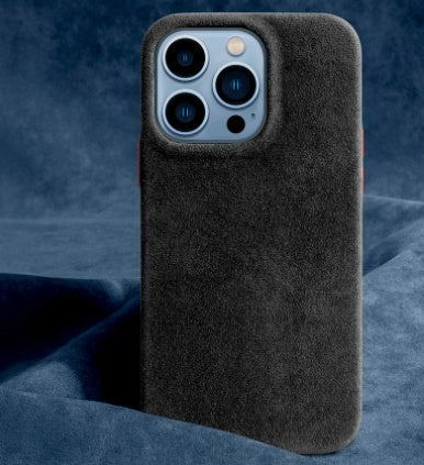 Handmate Case Suede Phone Case - Balochistan LLC  Specification: Surface: Alcantara fabric Middle: PC Interior: Alcantara fabric Button: Gold Note: Compatible with Apple, not Apple products Package Content: 1 x phone case