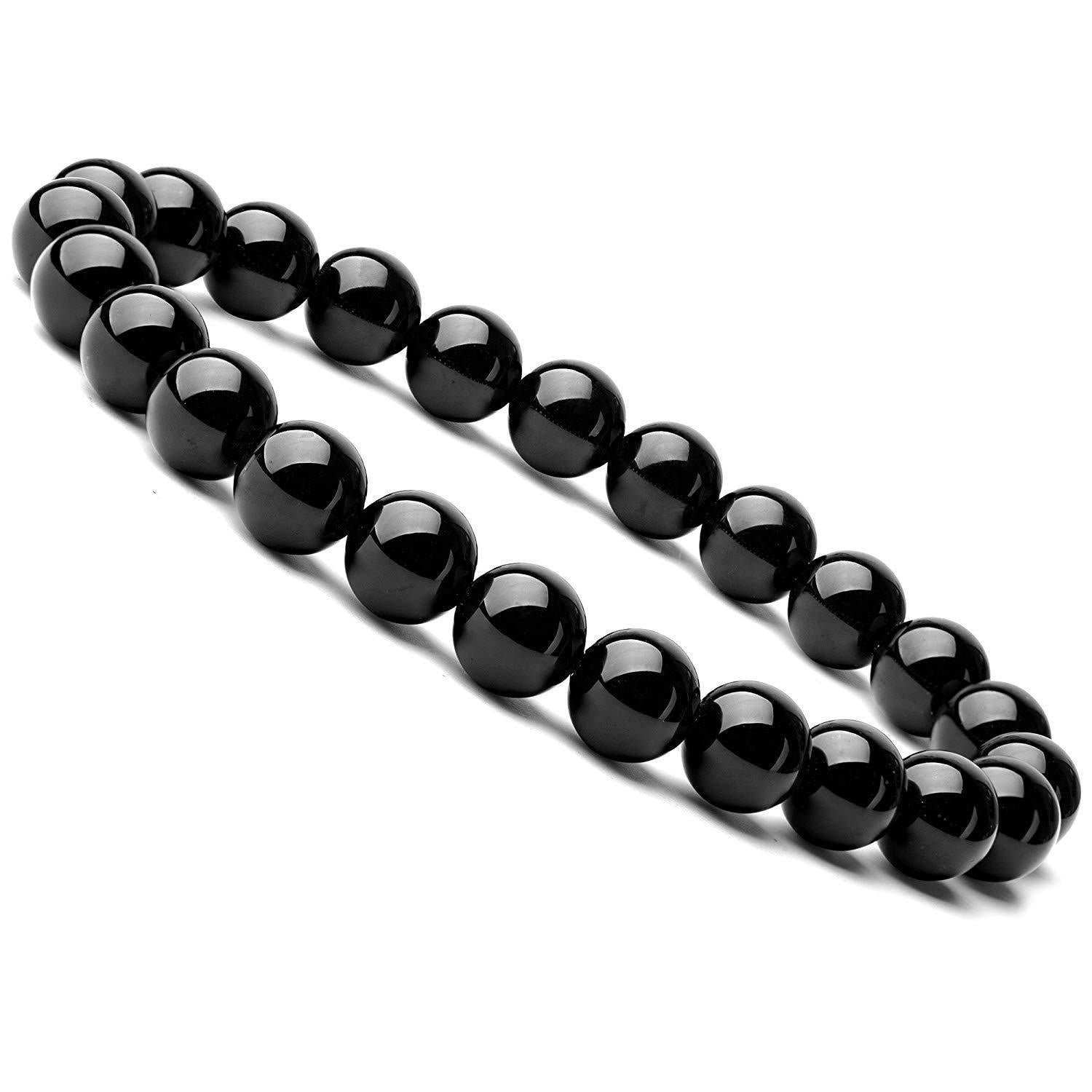 Black Onyx Bracelet - Balochistan LLC  Product information: Type: Bracelet Style: Women Modeling: geometric Health care function; resist fatigue Product name: black agate bracelet Product composition: black agate, imported elastic cord Bead size: 8MM Packing list: Bracelet*1