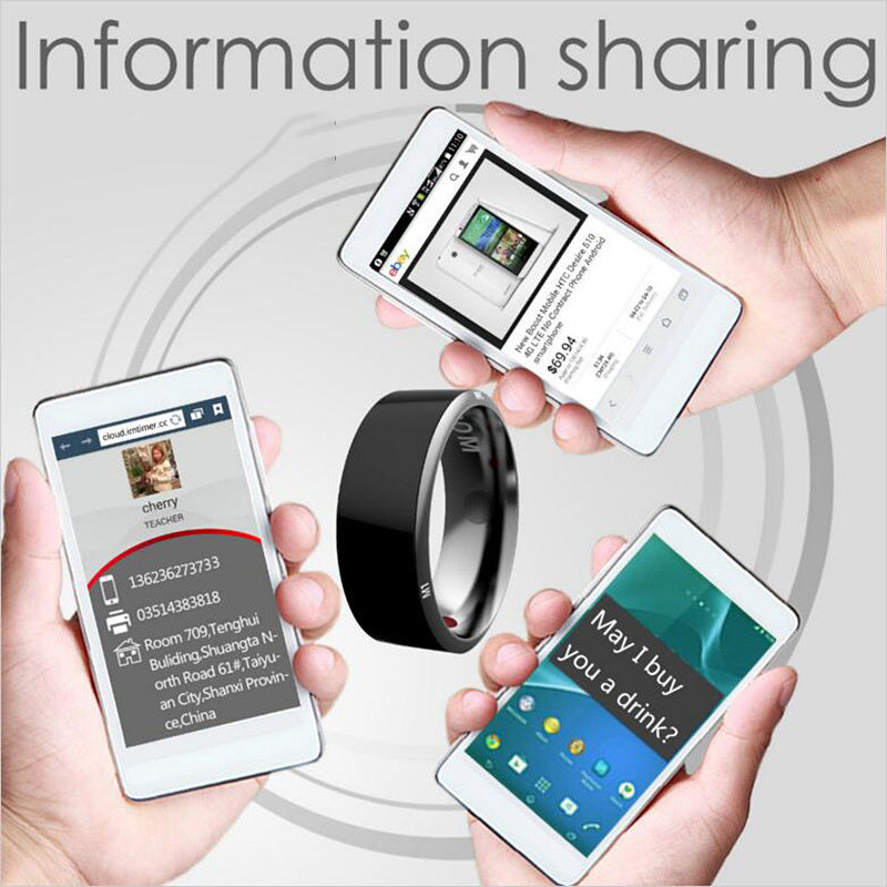 Smart Ring Wearable Device Multifunctional Black High-tech - Balochistan LLC  Battery capacity: None Battery Appearance size: 58*58*42mm Product weight: 39g Applicable crowd: all, fashion, trend, learning, couples Wearing method: finger Additional features: Talking up artifact, audio and video entertainment, support for NFC function, sharing/sharing, information push, privacy protection Ring model Ring perimeter 7 54 8 57.1 9 60 10 62.8 11 66 12 70