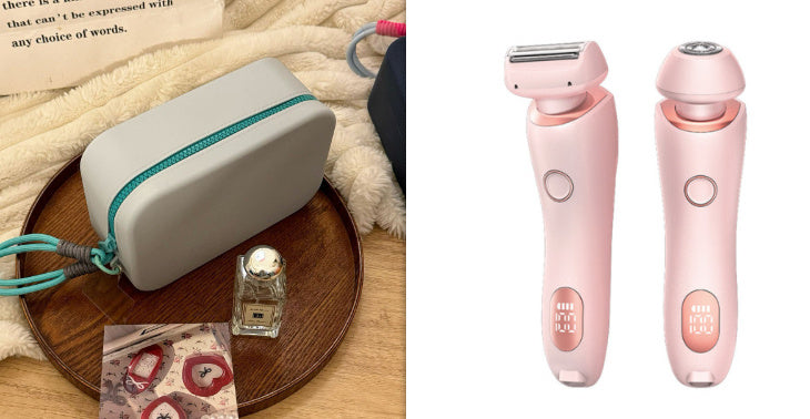 2 In 1 Hair Removal Epilator USB Rechargeable Trimmer Women Body Razor Face Leg Armpit Bikini Hand Pubic Shaver Hair Remover - Balochistan LLC 