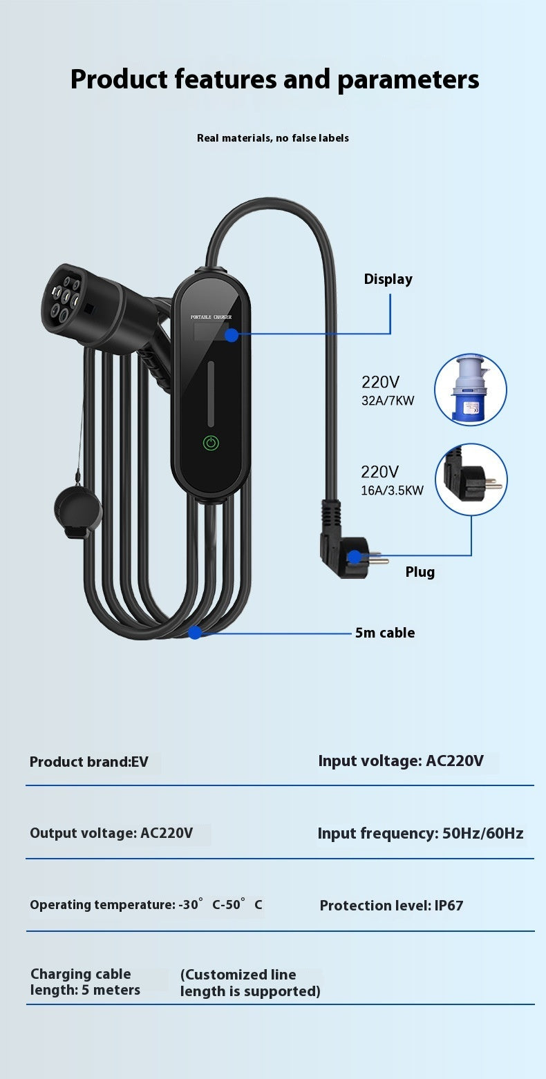 Simple And Creative Bluetooth Connection Charging Station - Balochistan LLC  Product information: Applicable object: New energy vehicle Specification: APP model [Wifi connection/Bluetooth connection]] Import or not: no Packing list: Charging gun *1pcs Product Image: