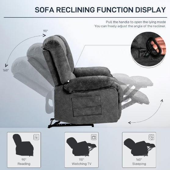 Living Room Recliner Chair Sofa With Massage And Heating