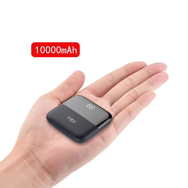 10000mAh Mini Power Bank - Balochistan LLC  Product information Body material: ABS + PC Battery capacity:10000mAh Input:5V / 2.1A (MAX) Output：5V / 2.1A (MAX) Power:37WH/3.7V Battery display: Front display Input Interface: USB Type-C/ Micro USB Battery Type: Lithium Polymer Battery Product Size: 80*80*20mm