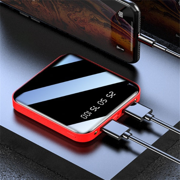 10000 mAh Power Bank Charging Treasure - Balochistan LLC  Product volume: 20.5 cm * 13.5 cm * 3.5 cm Battery type: liquid lithium ion battery (18650) Applicable type: universal type Battery type: cylindrical aluminum shell Shell material: plastic Additional features: multi-U output Color: black, blue, red Power capacity: 10000 mAh Conversion rate: 69 (%)