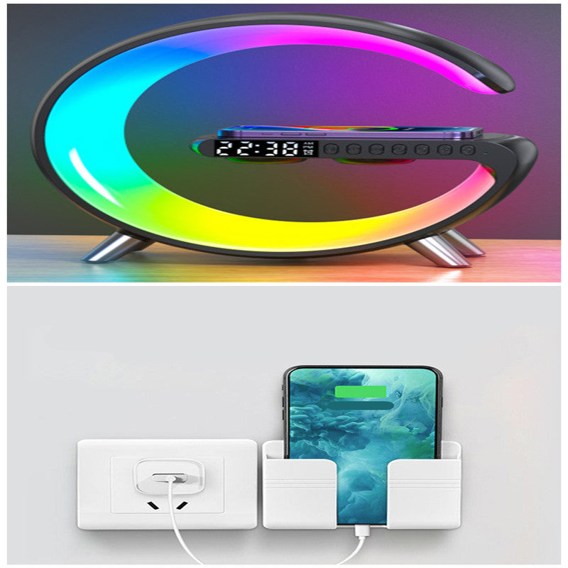 New Intelligent G Shaped LED Lamp Bluetooth Speake Wireless Charger Atmosphere Lamp App Control For Bedroom Home Decor - Balochistan LLC 