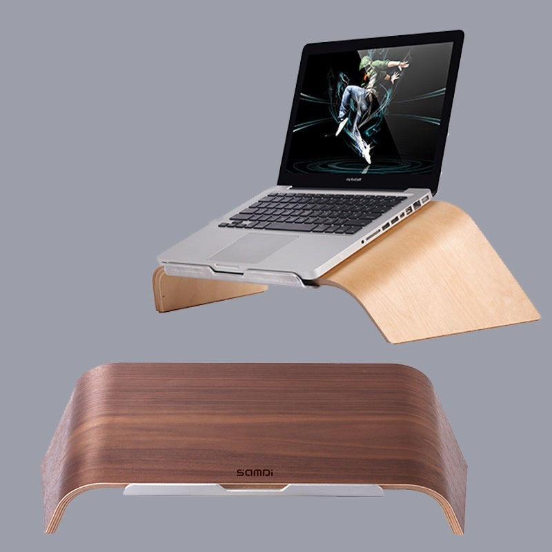 Wooden Laptop Tilt Macbook Stand Laptop Stand - Balochistan LLC  Product information: Color: white birch, Walnut Applicable model: Laptop Line length: 22 Product Size: 54.7cm * 26cm * 15.5cm Material: Wooden Packing list: Computer stand *1 Product Image: