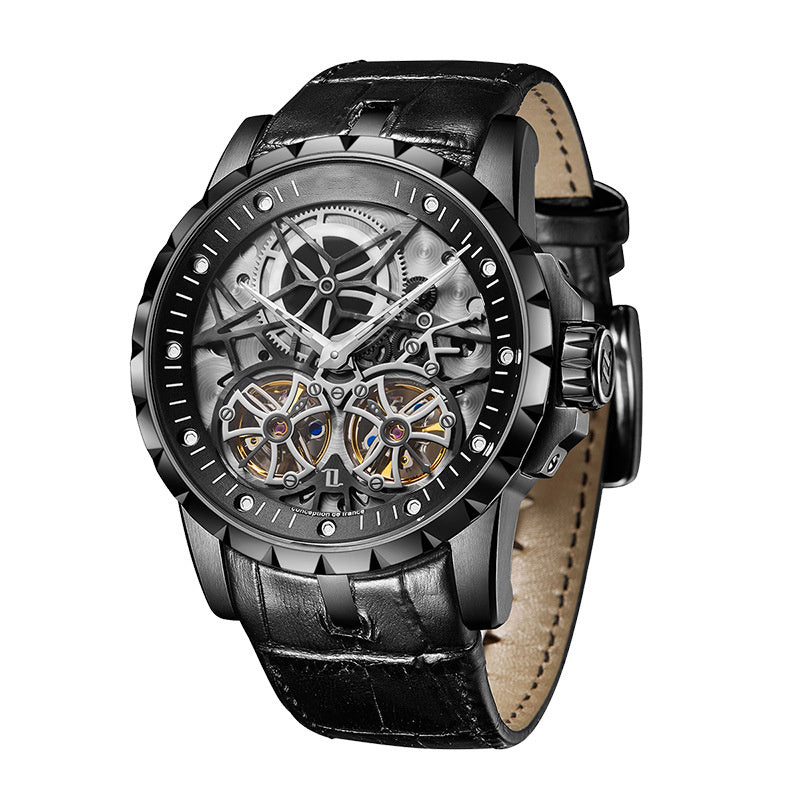 Men's Fully Automatic Mechanical Cut-out Watch - Balochistan LLC  Product Information: Applicable population: male Style: Business Waterproof performance: 30M Movement type: mechanical Dial diameter: 46mm Thickness: 13mm Table buckle material: stainless steel Packing list: Watch * 1