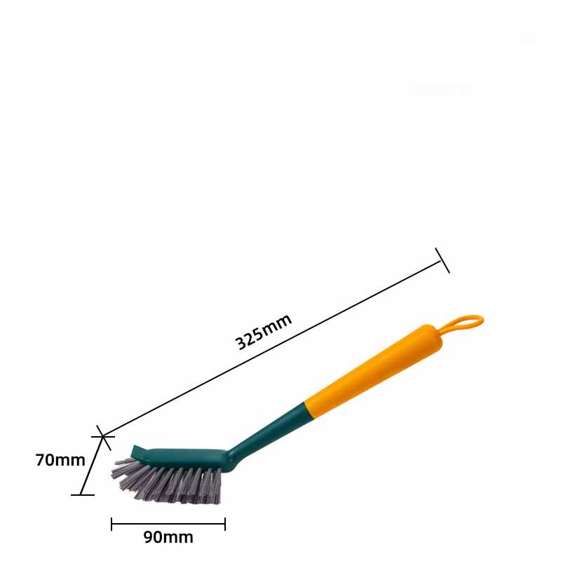 Kitchen Pot Brush Dish Brush Long Handle Soft Bristle Cup Brush Board Brush Shoe Brush Window Scraper Sweeper TPR Set - Balochistan LLC  Overview: Fashion Design! 100% Brand New, High Quality! Specifications: Material: PP TPR PBT Color A: yellow-green Style B: window scraper, Style C: oval dish brush, Style D: lanyard scoop brush, Style E: Board brush, Style F: Two-piece broom set, Style G: Cup Brush Purpose: cleaning Package Content: 1*cleaning brush