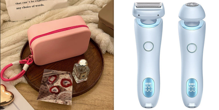 2 In 1 Hair Removal Epilator USB Rechargeable Trimmer Women Body Razor Face Leg Armpit Bikini Hand Pubic Shaver Hair Remover - Balochistan LLC 