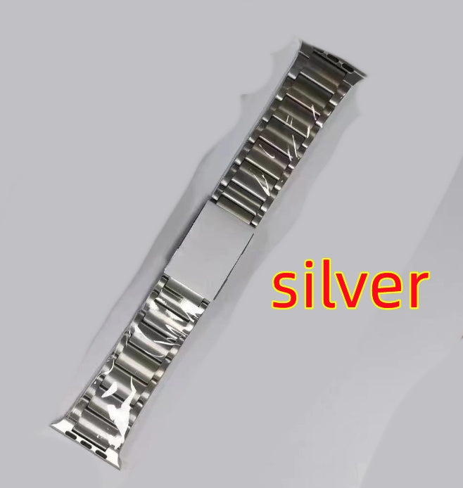 Titanium Watch Strap Intelligent Titanium Metal - Balochistan LLC  Product information: Color: Titanium Specifications: 38/40/41MM (ear type) shell of turtle buckle, 42/44/45/49MM (ear type) shell of turtle buckle Applicable models: Apple/Apple, Universal Packing List: OPP bag Style: Fashion Packing list: Watch Strap x1pc Product Image: