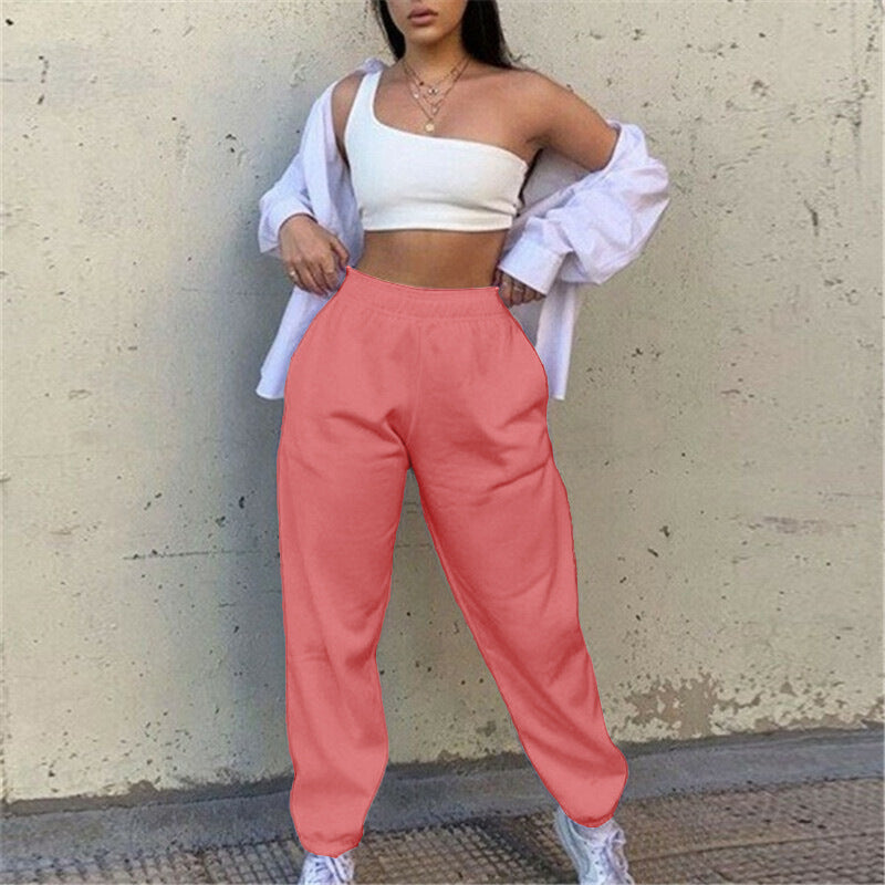 Women's Elastic Waistband Letter Print Sweatpants