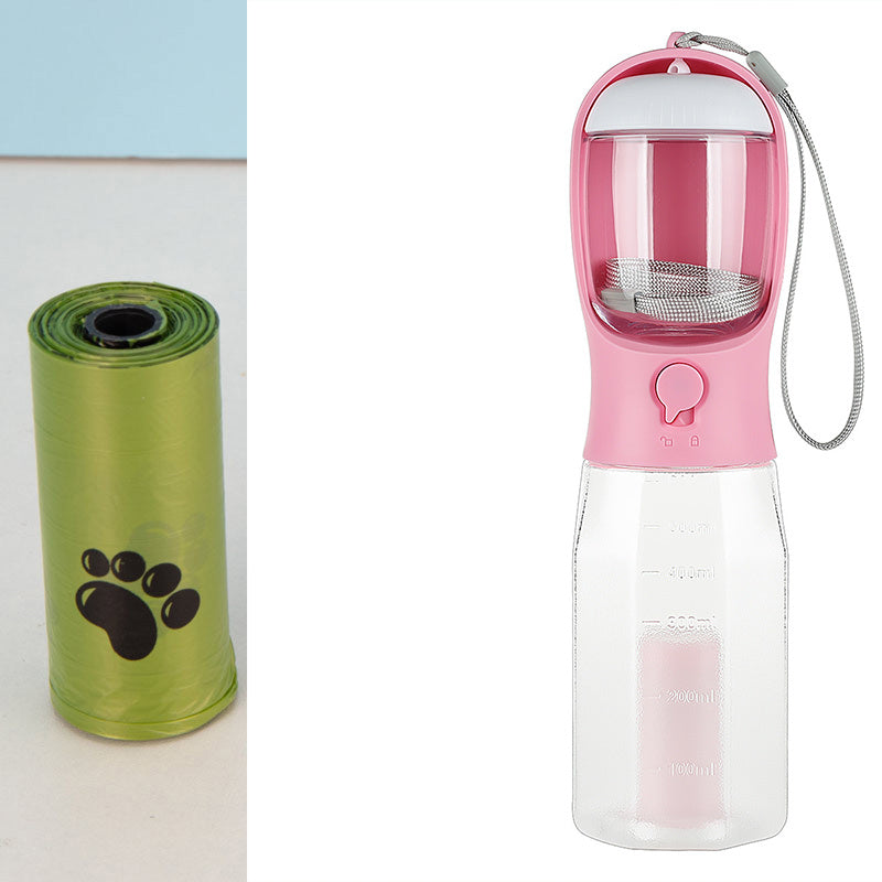 Portable Cat Dog Water Bottle Food Feeder Drinker Poop Dispenser 3 In 1 Leak-proof Multifunctional Dog Water Bottle Pet Products - Balochistan LLC 