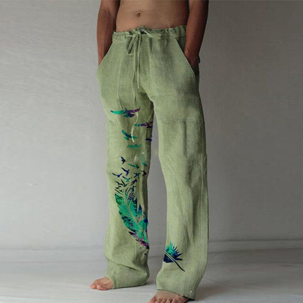 Medium Waist Printed Casual Pants - Balochistan LLC  Product information: Style: street fashion Style: trousers Pant type: loose Thickness: normal Fabric: cotton Color: white, khaki, gray, green Size information: Size: S, M, L, XL, XXL, XXXL Packing list: Casual pants X1PCS