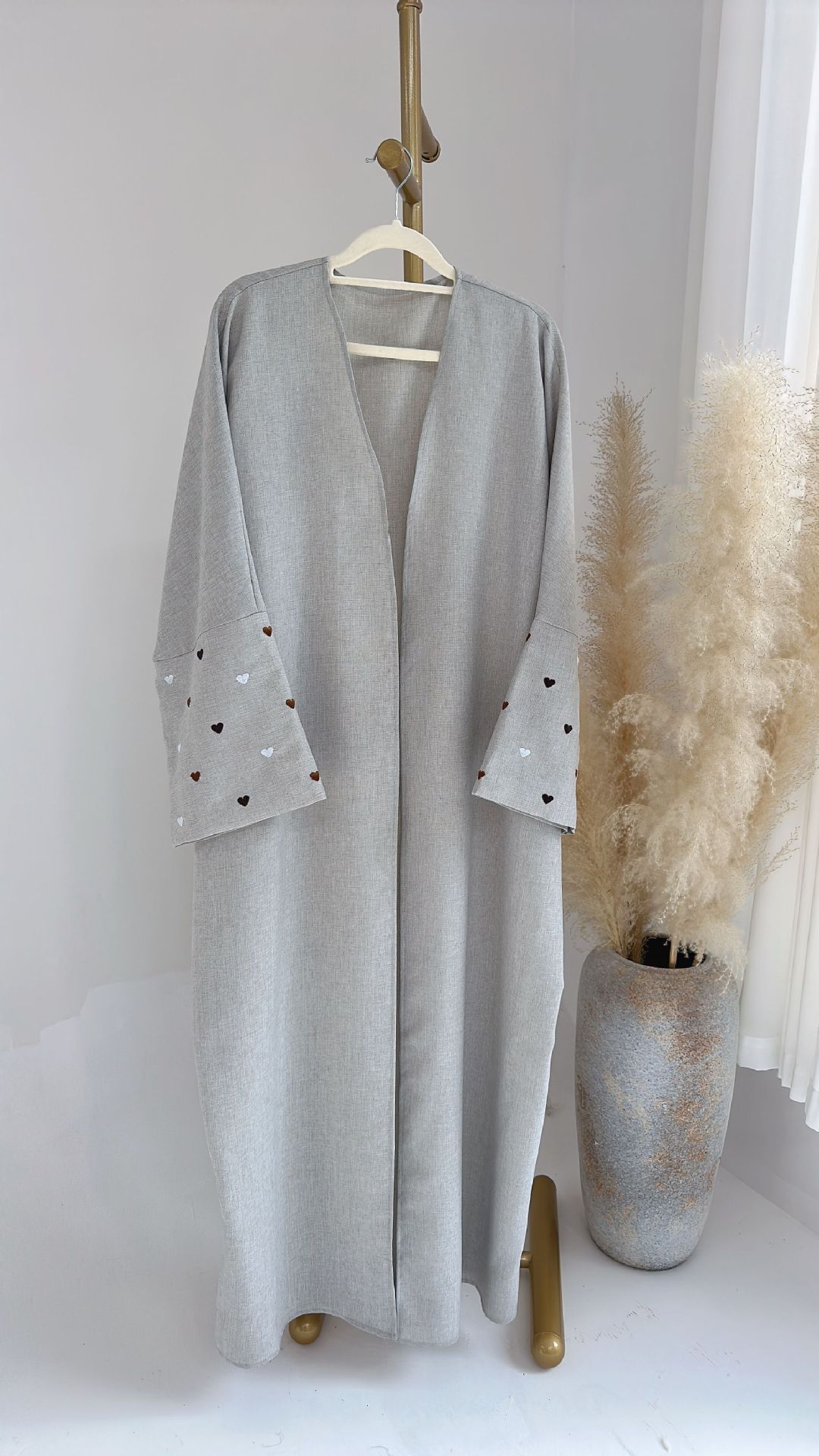 Fashion Love Embroidered DUBAI Turkish Elegant Cardigan Robe