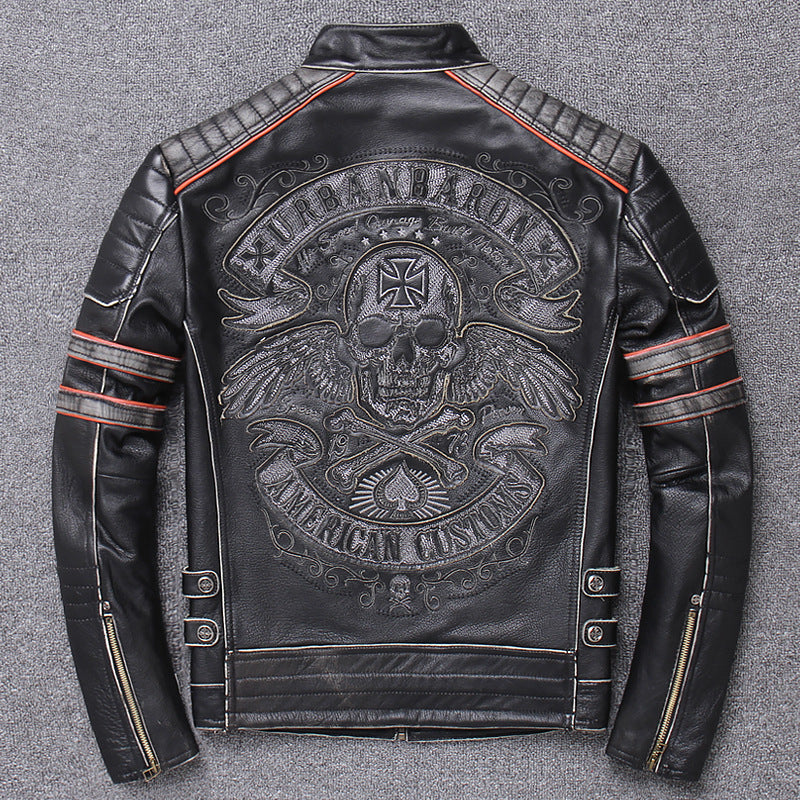 Harley Genuine Leather Clothes Men's Motorcycle Riding Motorcycle Clothing Slim Fit