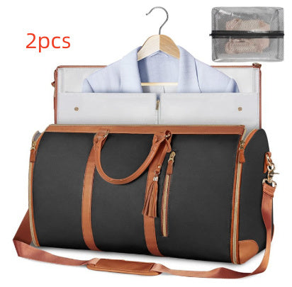 Large Capacity Travel Duffle Bag Women's Handbag Folding Suit Bag Waterproof Clothes Totes - Balochistan LLC 