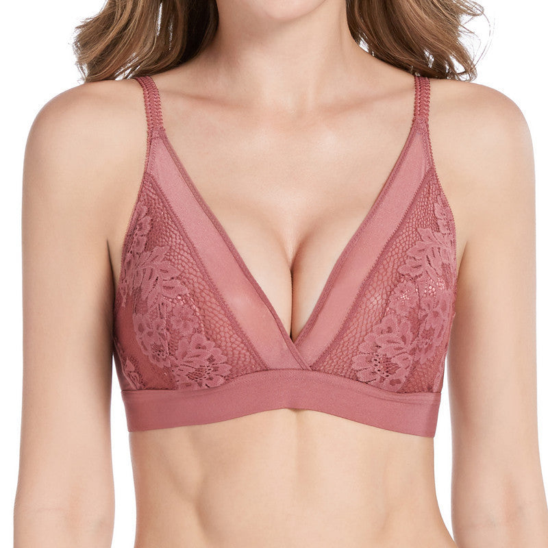 French Triangle Cup Bra Sexy Lace Ultra-thin Bra - Balochistan LLC 