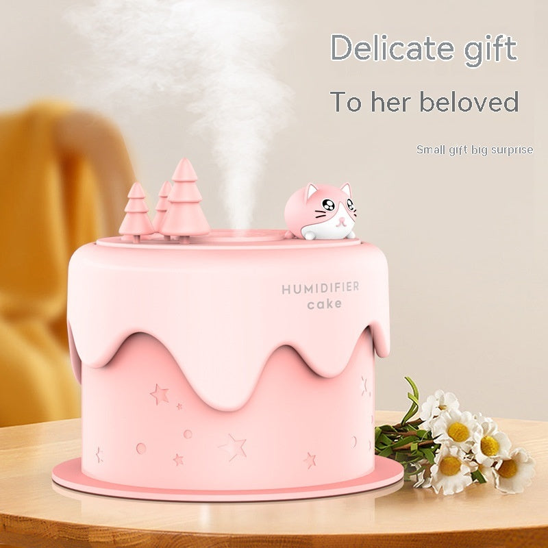 Cake Mini Humidifier Household Silent Desktop - Balochistan LLC  Product information: Power type: USB Color: white-usb plug-in type, pink-usb plug-in type, white and green-usb plug-in type, white-battery type, pink-battery type, white and green-battery type Shape: round Operation mode: Mechanical Function: ambient light Material: Plastic Applicable object: family Timing function: more than 8 hours Tank capacity: less than 0.5L Size: 115X115X105mm Packing list: HumidifierX1 Product Image: