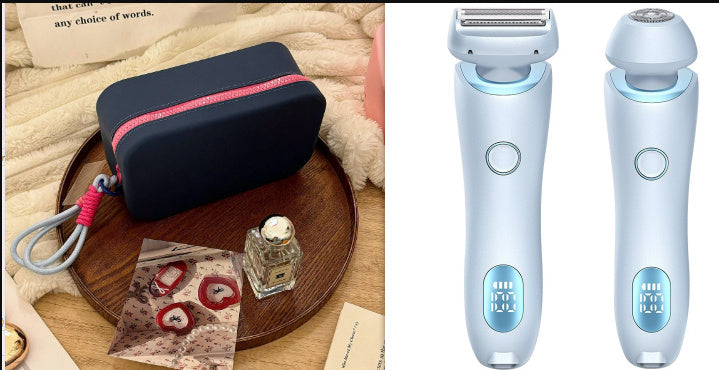 2 In 1 Hair Removal Epilator USB Rechargeable Trimmer Women Body Razor Face Leg Armpit Bikini Hand Pubic Shaver Hair Remover - Balochistan LLC 