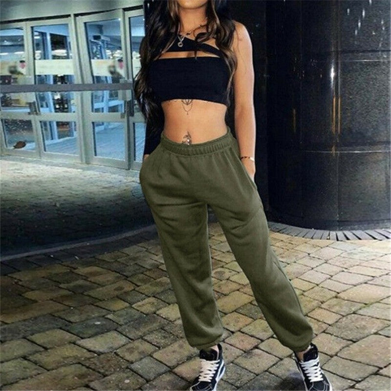 Women's Elastic Waistband Letter Print Sweatpants