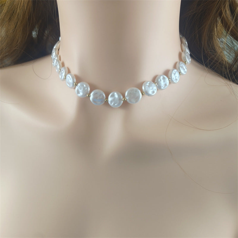 Japanese And Korean Light Luxury High Quality Shaped Pearl Necklace - Balochistan LLC  Product information: Processing Technology: manual Color: shaped pearl necklace Applicable population: Female Pendant material: Alloy Chain style: ball bead necklace Material: Imitation Pearl Shape: Geometry Packing list: Necklace x1 Product Image: