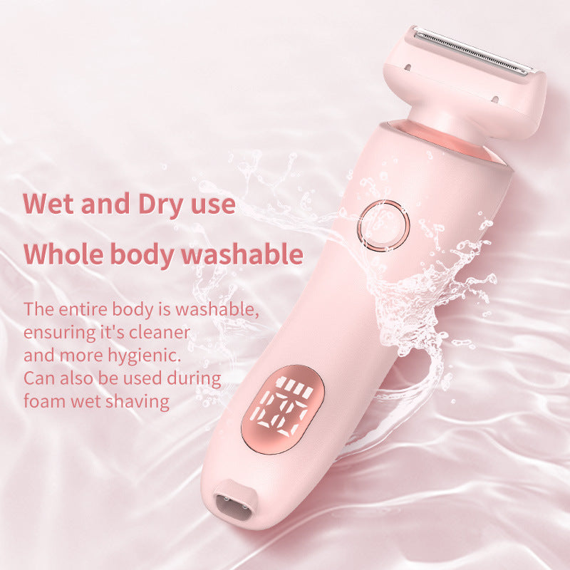 2 In 1 Hair Removal Epilator USB Rechargeable Trimmer Women Body Razor Face Leg Armpit Bikini Hand Pubic Shaver Hair Remover - Balochistan LLC 