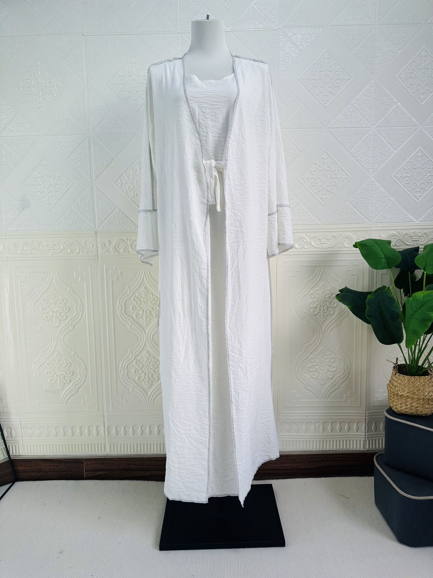 Women's Dubai Turkey Cardigan With Inner Wear Dress