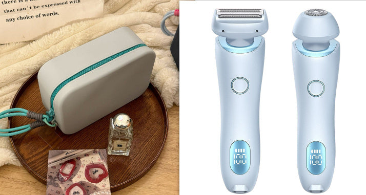 2 In 1 Hair Removal Epilator USB Rechargeable Trimmer Women Body Razor Face Leg Armpit Bikini Hand Pubic Shaver Hair Remover - Balochistan LLC 