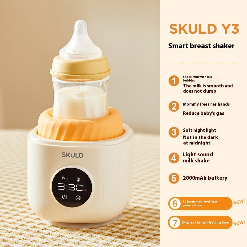 Fully Electric Automatic Constant Temperature Milk Shaker - Balochistan LLC  Product information: Power type: Charging Color: Y1 (light tone shake milk),Y3 upgraded (light tone constant temperature shake milk) Applicable age: infant (0-2 years old) Operation mode: Touch Material: polypropylene (pp) Usage: Electric Packing list: 1xMilk shaker Product Image: