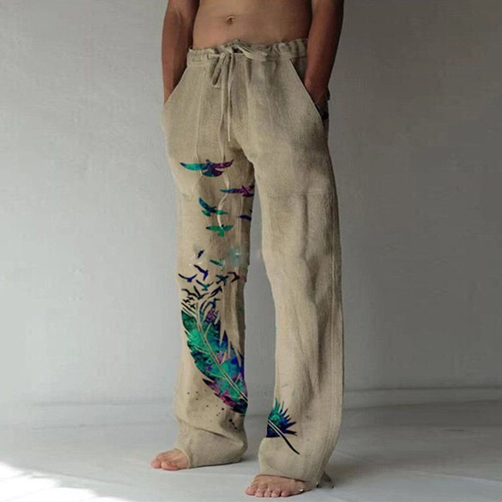 Medium Waist Printed Casual Pants - Balochistan LLC  Product information: Style: street fashion Style: trousers Pant type: loose Thickness: normal Fabric: cotton Color: white, khaki, gray, green Size information: Size: S, M, L, XL, XXL, XXXL Packing list: Casual pants X1PCS