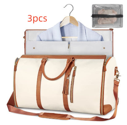 Large Capacity Travel Duffle Bag Women's Handbag Folding Suit Bag Waterproof Clothes Totes - Balochistan LLC 